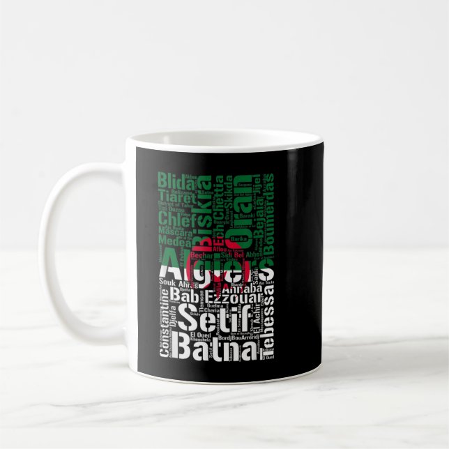 Caneca De Café Cidades da Argélia Flag Argelina Raízes Argelinas (Esquerda)