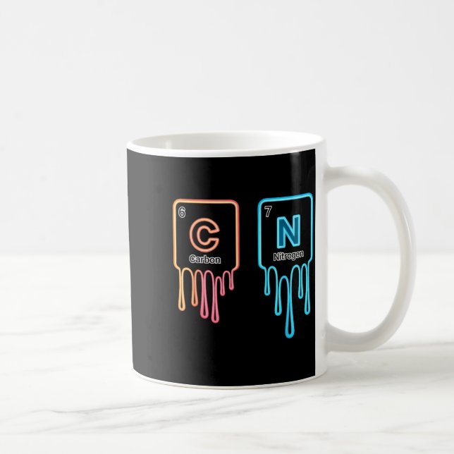 Caneca De Café Ciência de Nitrogênio de Carbono Design Diversão A (Direita)