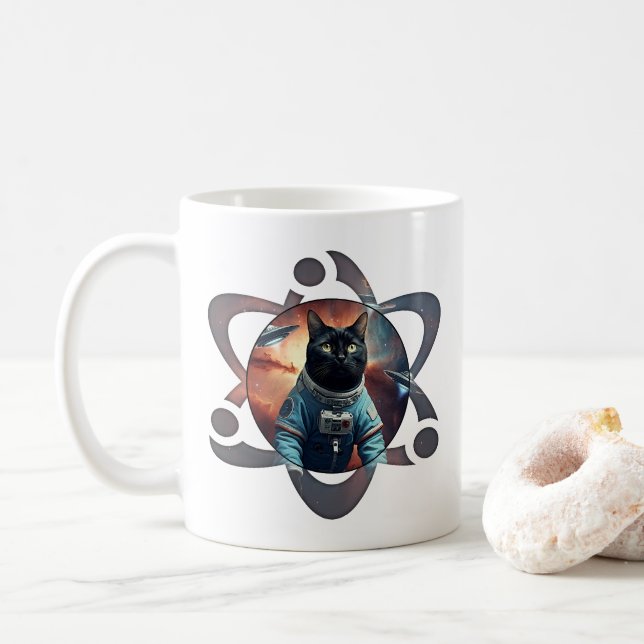 Caneca De Café Ciência do Cat. Espacial (Com Donut)