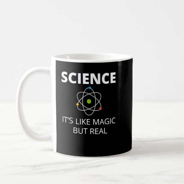 Caneca De Café Ciência É Como Magia Mas Cientista Geek Real (Esquerda)