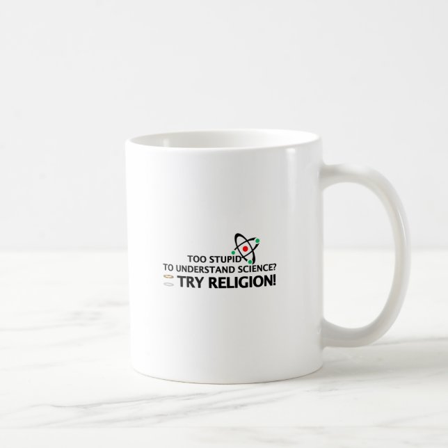 Caneca De Café Ciência engraçada CONTRA a religião (Direita)