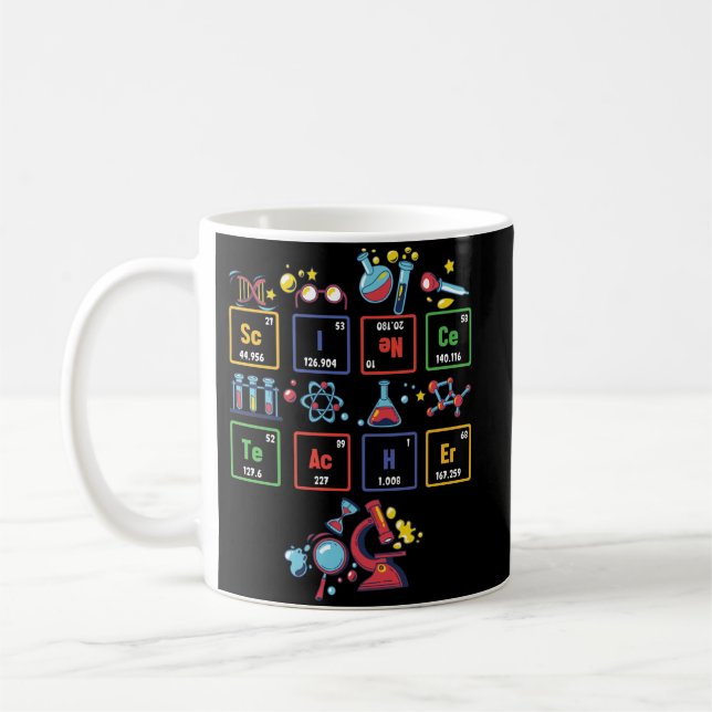 Caneca De Café Ciência Professor Elementos de Química Periódica d (Esquerda)