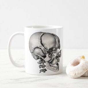 Caneca De Café Ciência Vintage Anatomia Humana, Crânio Antigo