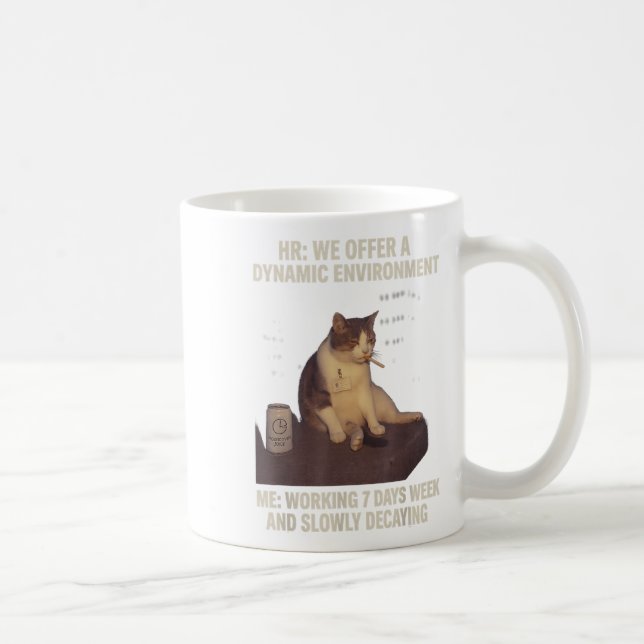 Caneca De Café Cigarro Gatinho Engraçado Fumar Gato Meme Vida Úti (Direita)