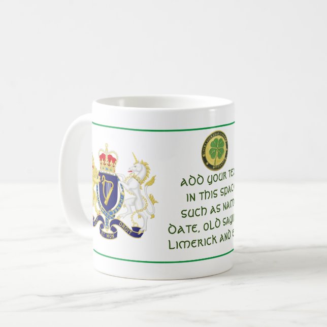 Caneca De Café Cimeira IRLANDA Personalizada  (Frente Esquerda)
