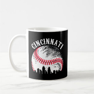 Caneca De Café Cincinnati Skyline City Baseball Reuniu Em Gameday