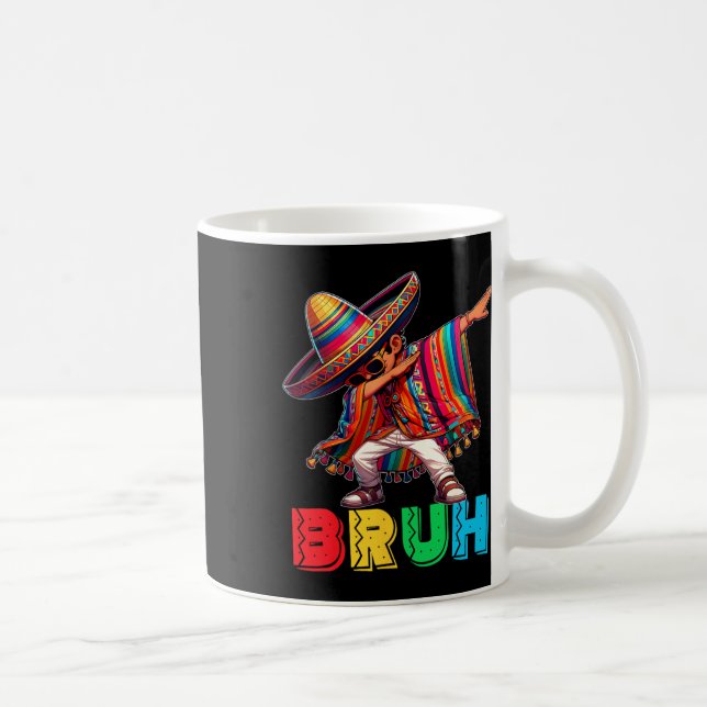 Caneca De Café Cinco De Mayo Bruh Dabbing mexicano Poncho Kids (Direita)