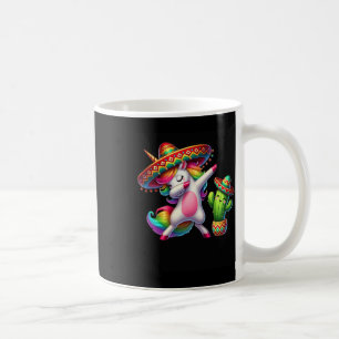Caneca De Café Cinco De Mayo Dabbing Unicorn Cactus mexicanos
