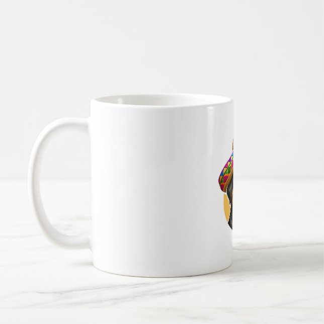 Caneca De Café Cinco de Mayo Dog Rottweiler México (Esquerda)
