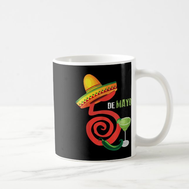 Caneca De Café Cinco De Mayo Fiesta Design Camisa 5 De Mayo Viva (Direita)