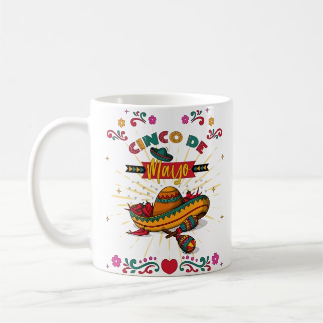 Caneca De Café Cinco de Mayo Ilustração, 2/2 (Esquerda)
