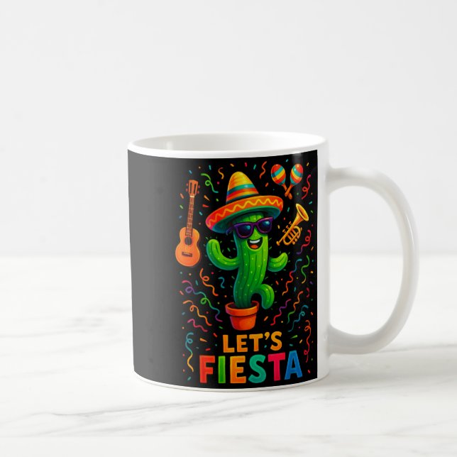 Caneca De Café Cinco de mayo mexican cactus party funny letsCinco (Direita)