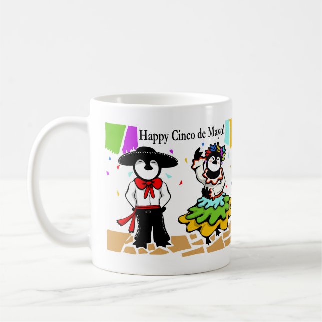 Caneca De Café Cinco de Penguinos (Esquerda)