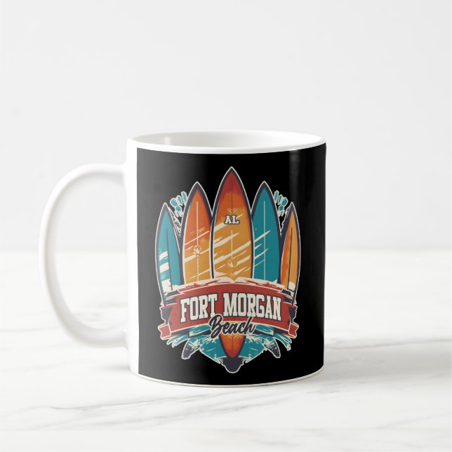 Caneca De Café Cinco surfboards Fort Morgan Beach Al (Esquerda)