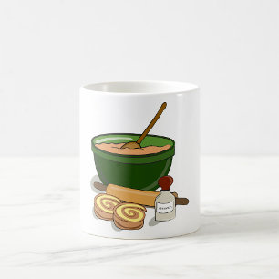 Caneca De Café Cinnamon Roll Baking Ingredientes Cozy Kitchen