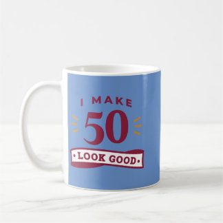 Caneca De Café Cinquenta anos, cinquenta anos de idade, feliz pre