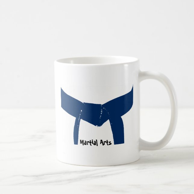 Caneca De Café Cinturão Azul Escuro de Artes Marciais (Direita)