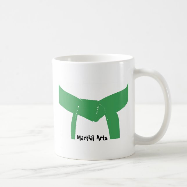 Caneca De Café Cinturão Verde de Artes Marciais (Direita)