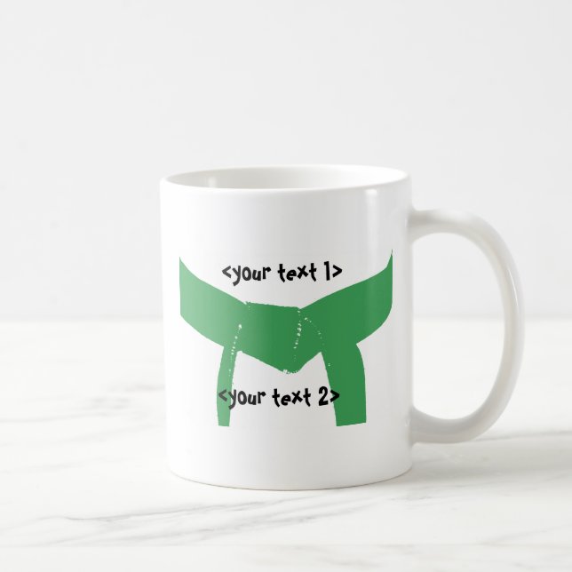 Caneca De Café Cinturão Verde de Artes Marciais (Direita)