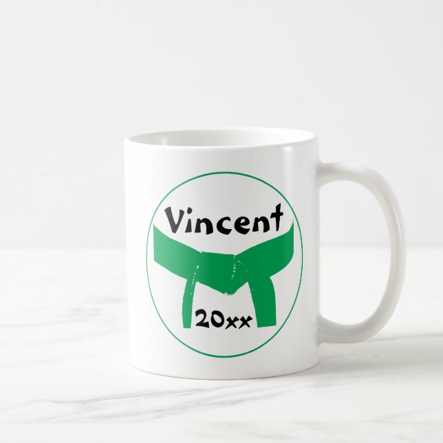 Caneca De Café Cinturão Verde de Artes Marciais (Direita)