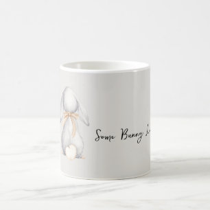Caneca De Café Cinza Algum Coelhinho Te Ama