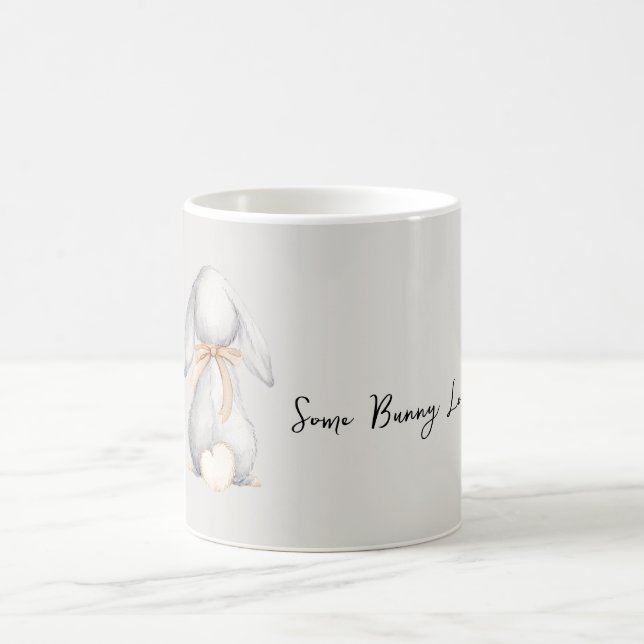 Caneca De Café Cinza Algum Coelhinho Te Ama (Centro)