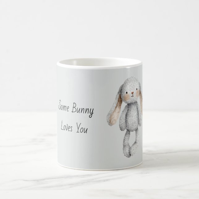 Caneca De Café Cinza Algum Coelhinho Te Ama (Centro)