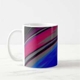 Caneca De Café Cinza Azul, abstrato Magenta, espiral frontal