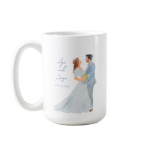Cinza Azul Casal Personalizado Mug w Data