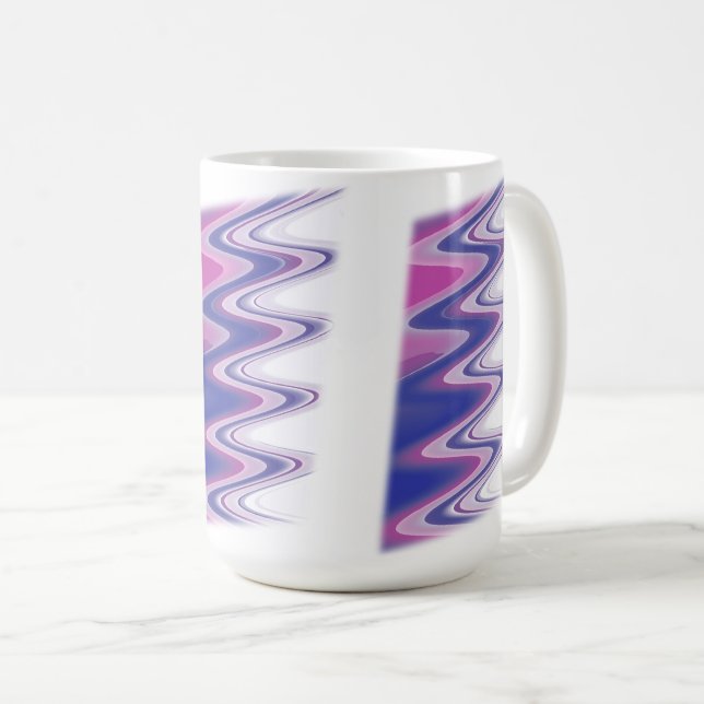 Caneca De Café Cinza azul da Fuchsia (Frente Esquerda)