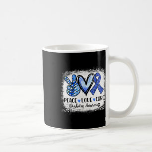 Caneca De Café Cinza Azul de Fita Azul com Amor de Paz Descoberta