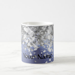 Caneca De Café Cinza azul e falso brilho