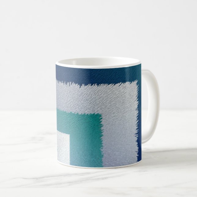 Caneca De Café cinza azul-lacrimogêneo ex pastel (Frente Esquerda)