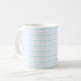Caneca De Café Cinza Azul Pastel Branco Padrão Deco Presente Bebe