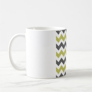 Caneca De Café Cinza Carvão e Chevron de Limão – Ziguezague Branc