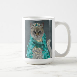 Caneca De Café Cinza Cat  Adornada Com Bells