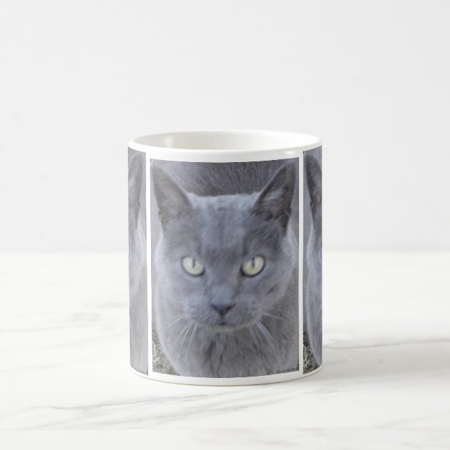 Caneca De Café Cinza Cat Face Close-up (Centro)