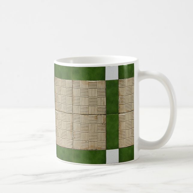 Caneca De Café Cinza cerâmico do verde dos azulejos concretos (Direita)