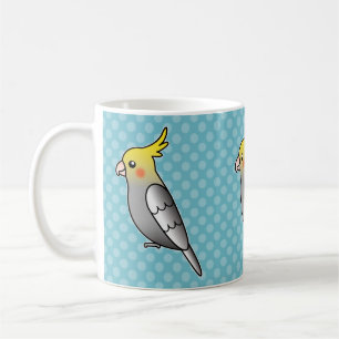 Caneca De Café Cinza Cockatiel Parrot Bird