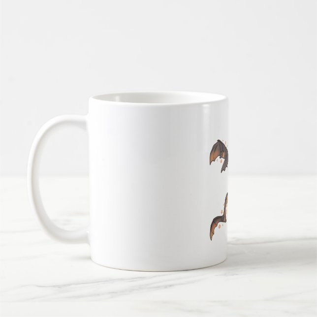 Caneca De Café Cinza com cabeça de raposa voadora Delight � Cuja  (Esquerda)