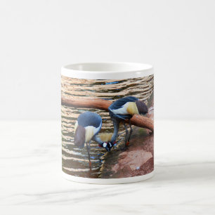 Caneca De Café Cinza coroada de pássaros