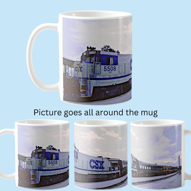 Caneca De Café CINZA CSX Blue Diesel Locomotivas Comboio Café Mug (Criador carregado)