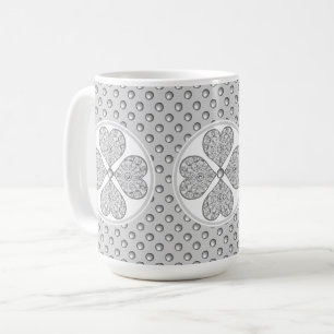 Caneca De Café Cinza de rendas cerâmicas