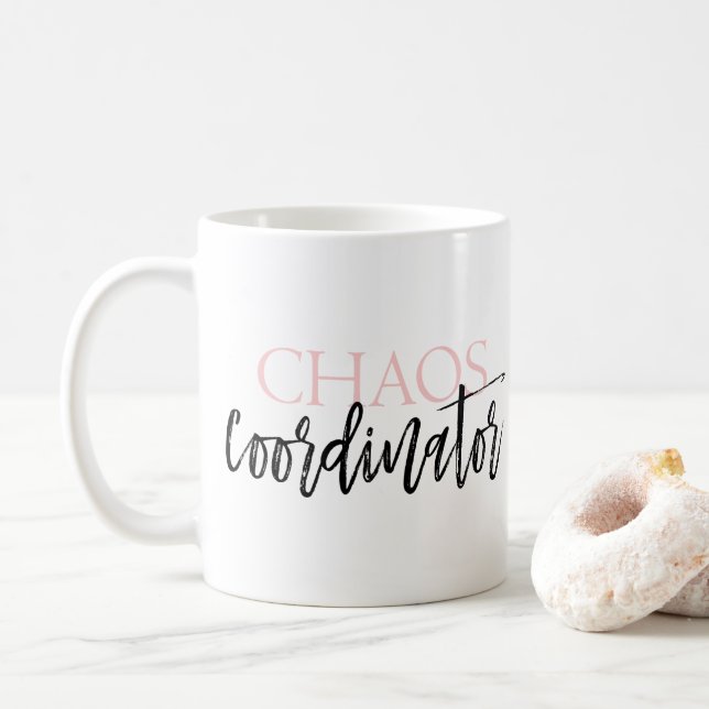 Caneca De Café Cinza do coordenador do caos: (Com Donut)