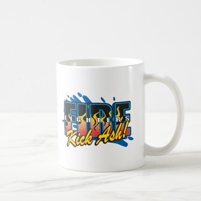 Caneca De Café Cinza do pontapé dos bombeiros! (Direita)