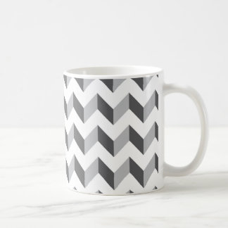 Caneca De Café Cinza do ziguezague de Chevron