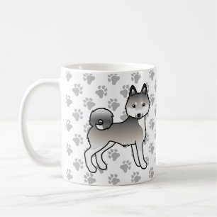 Caneca De Café Cinza E Galáxia Branca Klee Kai Cute Dog & Paws