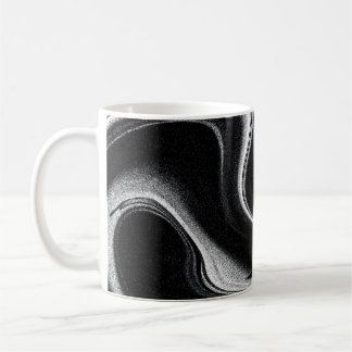 Caneca De Café Cinza e ilustração a preto