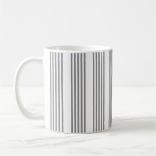 Caneca De Café Cinza e padrão de cinco faixas brancas