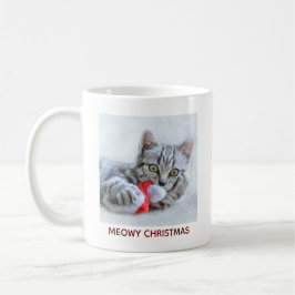 Caneca De Café Cinza Feliz de Natal, de Gato